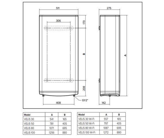 Водонагрівач (бойлер) Ariston VELIS PRO 50 EU (3626135), зображення 5